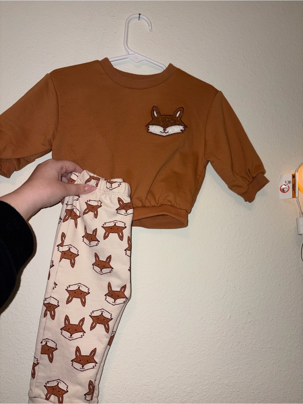 Carter's Toddler Fox Matching Set in Brown and Cream
